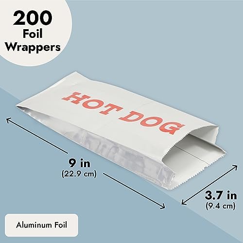 Envolturas de Aluminio para Hot Dogs Stockroom Plus - Mangas Rojas y Plateadas de Limpieza Rápida - 3.7 x 9 in, Paquete de 200 - imagen 4