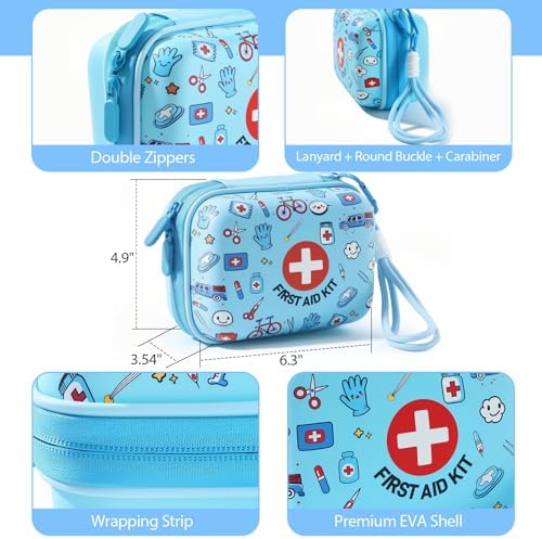 Kit de ros Auxilios Mini para Niños - 160 Piezas, Compacto y Resistente al Agua, Ideal para Viajes, Casa, Escuela, Auto, Camping y Senderismo - - imagen 2