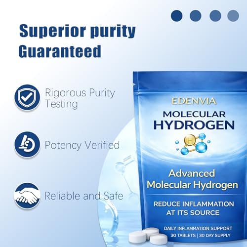 Tabletas de Hidrógeno Molecular EDENVIA - Gestión de Salud Diaria, 30 Tabletas (Suministro para 30 Días) - imagen 6