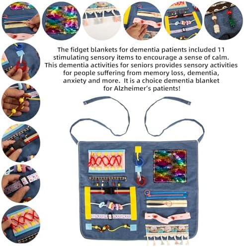 Delantal Fidget para Personas Mayores, Manta Sensorial para Adultos con Demencia, Productos para Demencia y Alzheimer, Gadgets para Pacientes - imagen 5