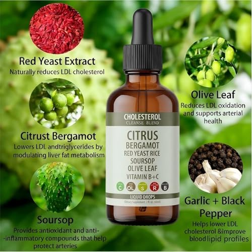 Gotas de Arroz Rojo Skrmooning - Suplemento Líquido Antioxidante para el Corazón, Soporte para Colesterol, 2 fl oz, 2 Piezas, Vegano, Natural, No GMO - imagen 2