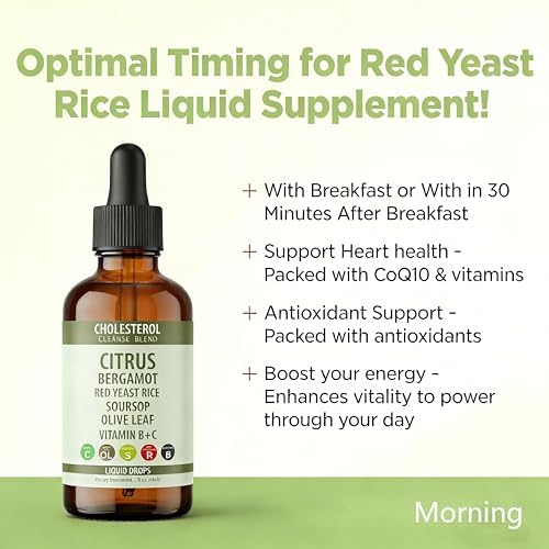 Gotas de Arroz Rojo Skrmooning - Suplemento Líquido Antioxidante para el Corazón, Soporte para Colesterol, 2 fl oz, 2 Piezas, Vegano, Natural, No GMO - imagen 8