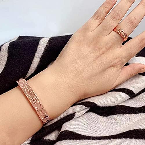 Pulsera y anillo magnéticos de cobre puro LONGRN ajustables para mujer - imagen 6