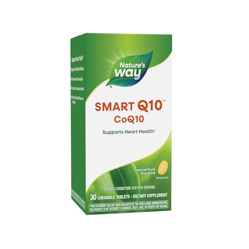 Nature's Way SMART Q10 CoQ10, Apoya la Salud del Corazón y Energía Celular, Sabor Frutas Tropicales, 100 mg por Porción, 30 Tabletas Masticables - imagen 5