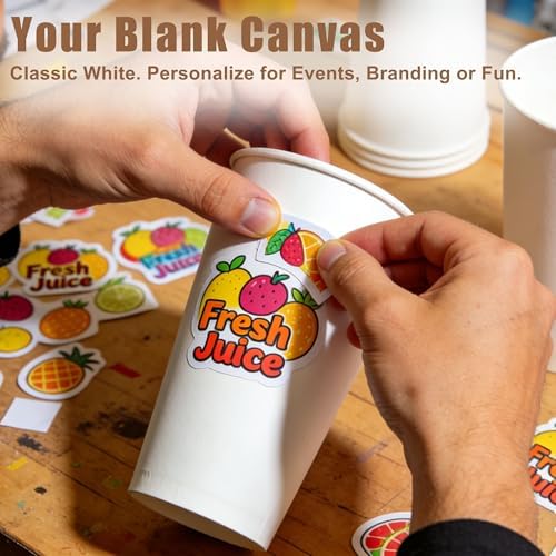 Zcaukya 200 Piezas de Vasos de Papel Blancos de 16 oz, Vasos Desechables Resistentes a Fugas para Bebidas Calientes y Frías, Ideales para Café, Té y - imagen 6