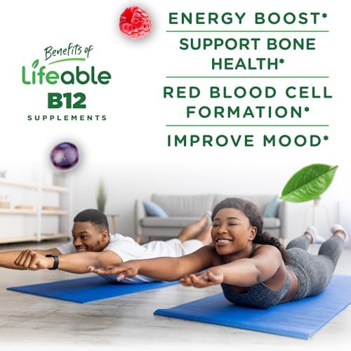 Gomitas de Vitamina B12 Sin Azúcar Lifeable | 1000 mcg | Suplemento Energético y de Ánimo | 90 Gomitas para Adultos - imagen 3