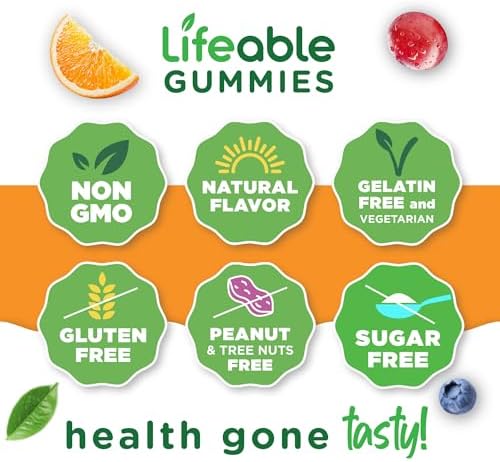 Gomitas de Vitamina B12 Sin Azúcar Lifeable | 1000 mcg | Suplemento Energético y de Ánimo | 90 Gomitas para Adultos - imagen 4