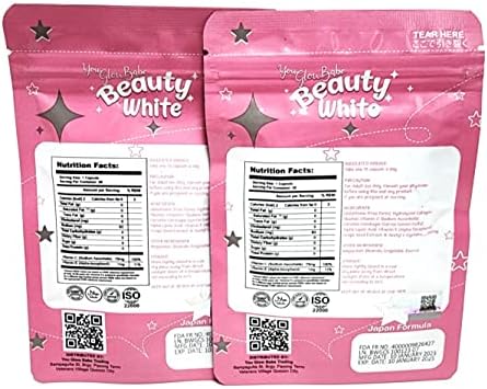 Suplemento Alimenticio You Glow Babe Beauty White 4 en 1 con Glutatión, 15g Cada Uno (Paquete de 2) 30 x 2-60 Cápsulas - imagen 2