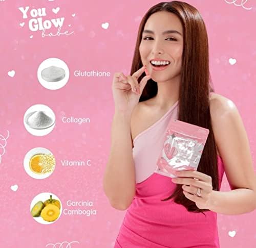 Suplemento Alimenticio You Glow Babe Beauty White 4 en 1 con Glutatión, 15g Cada Uno (Paquete de 2) 30 x 2-60 Cápsulas - imagen 4