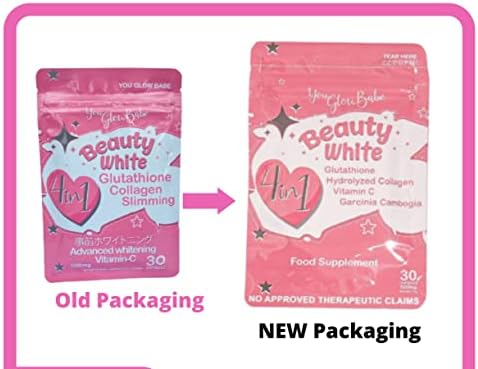Suplemento Alimenticio You Glow Babe Beauty White 4 en 1 con Glutatión, 15g Cada Uno (Paquete de 2) 30 x 2-60 Cápsulas - imagen 6