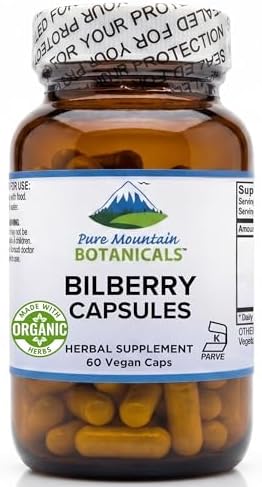 Suplemento de Extracto de Arándano Silvestre Pure Mountain Botanicals - 60 Cápsulas Veganas Kosher - 250mg de Hoja de Arándano Orgánico y 50mg de - imagen 1
