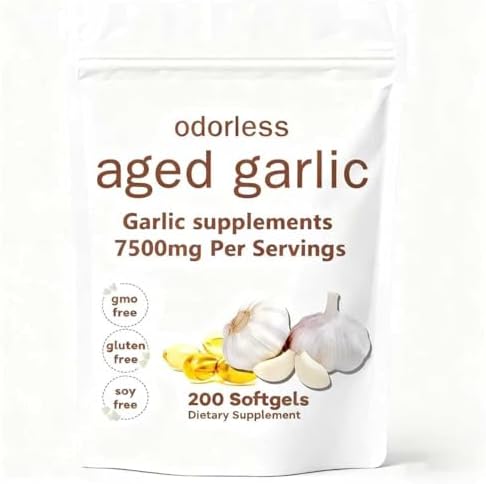 Extracto de Ajo Aged Sin Olor PKPPKP nuvapure – 200 Cápsulas Blandas | Orgánico, No GMO, Sin Gluten | Inmunidad Diaria para Adultos (1 pieza) - imagen 1