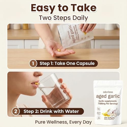 Extracto de Ajo Aged Sin Olor PKPPKP nuvapure – 200 Cápsulas Blandas | Orgánico, No GMO, Sin Gluten | Inmunidad Diaria para Adultos (1 pieza) - imagen 4