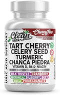 Cápsulas de Cereza Tart Cherry de Clean Nutra para Apoyo al Ácido Úrico, con Semilla de Apio, Cúrcuma, Chanca Piedra, Vitamina D, B6, Niacina, Cardo - imagen 1