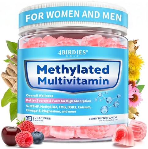 Gomitas Multivitamínicas Metiladas para Hombres y Mujeres con Omega-3, D3 K2, Calcio, Metilfolato y B12, Soporte Diario Vegano - imagen 1