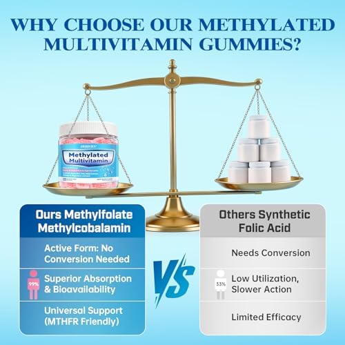 Gomitas Multivitamínicas Metiladas para Hombres y Mujeres con Omega-3, D3 K2, Calcio, Metilfolato y B12, Soporte Diario Vegano - imagen 3