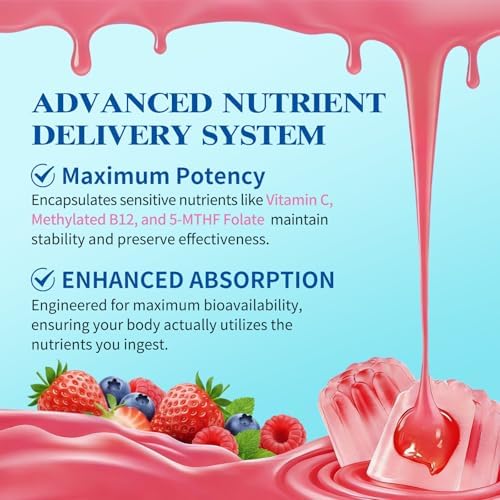 Gomitas Multivitamínicas Metiladas para Hombres y Mujeres con Omega-3, D3 K2, Calcio, Metilfolato y B12, Soporte Diario Vegano - imagen 8