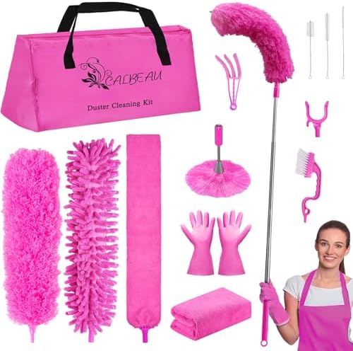 Kit de Limpiadores de Microfibra, Plumero con Mango Extensible, Lavable y Flexible para Ventiladores de Techo, Persianas, Autos y Muebles, Regalo - imagen 1