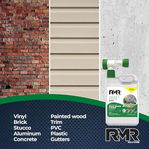 RMR Lavado para Casa y Revestimiento - Removedor de Manchas Comercial para Moho, Mildiu y Algas, Botella de 64 Onzas con Adaptador para Manguera - imagen 3