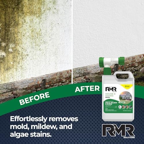 RMR Lavado para Casa y Revestimiento - Removedor de Manchas Comercial para Moho, Mildiu y Algas, Botella de 64 Onzas con Adaptador para Manguera - imagen 4