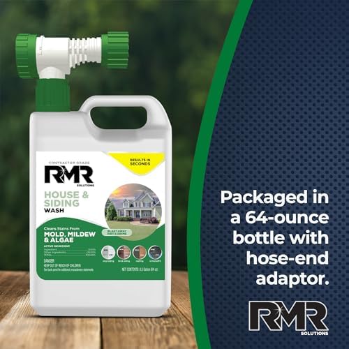 RMR Lavado para Casa y Revestimiento - Removedor de Manchas Comercial para Moho, Mildiu y Algas, Botella de 64 Onzas con Adaptador para Manguera - imagen 5