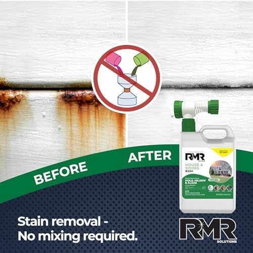 RMR Lavado para Casa y Revestimiento - Removedor de Manchas Comercial para Moho, Mildiu y Algas, Botella de 64 Onzas con Adaptador para Manguera - imagen 6