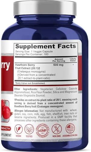 NusaPure Baya de Espino, 500mg, 180 Cápsulas Veganas (Veganas, Sin OGM) - imagen 2