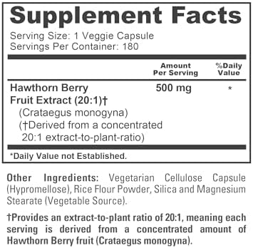 NusaPure Baya de Espino, 500mg, 180 Cápsulas Veganas (Veganas, Sin OGM) - imagen 4