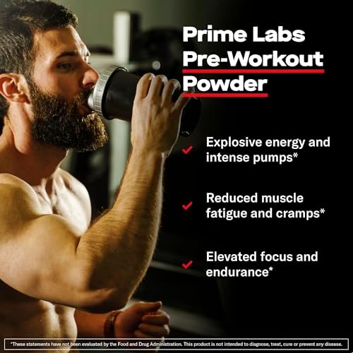 Labs Polvo Pre Entreno para Hombres - con Citrulina Malato, Beta-Alanina y Cafeína Natural - Energía, Enfoque, Potencia - Sabor Limón Azul - 30 - imagen 2