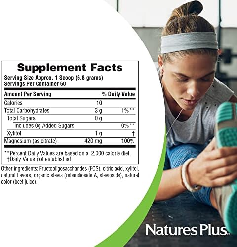 NaturesPlus KalmAssure Polvo de Magnesio - 0.9 lb - Sabor Limón Rosa - Apoya la Relajación Muscular y Nerviosa - Sin OGM, Sin Gluten, Vegano - 60 - imagen 4