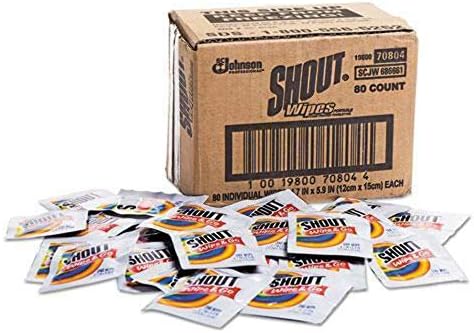 SC Johnson Shout 686661 Toallitas Quitamanchas Instantáneas, 4.7 x 5.9, 80 Paquetes, Paquete de 1 - imagen 2