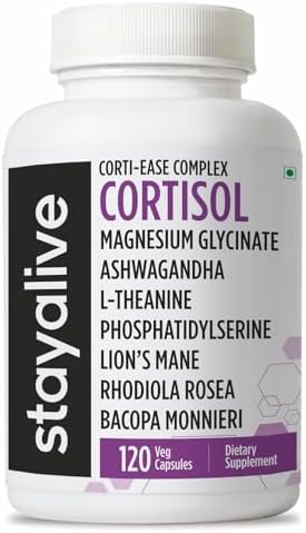Suplemento STAY ALIVE para Manejo de Cortisol 15 en 1 con L-Theanina, Ashwagandha, Magnesio Glicinato y más, 120 Cápsulas Veganas, Sin OGM y Sin - imagen 1