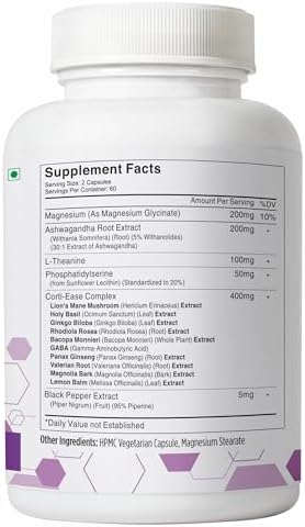 Suplemento STAY ALIVE para Manejo de Cortisol 15 en 1 con L-Theanina, Ashwagandha, Magnesio Glicinato y más, 120 Cápsulas Veganas, Sin OGM y Sin - imagen 8