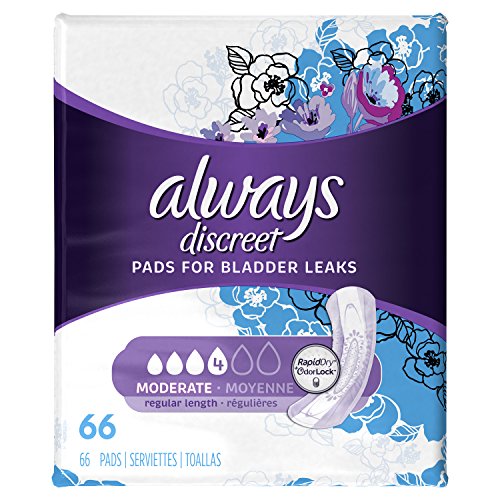 Always Discreet Protectores para Incontinencia Femenina, Absorbencia Moderada, Paquete de 66 unidades - imagen 1