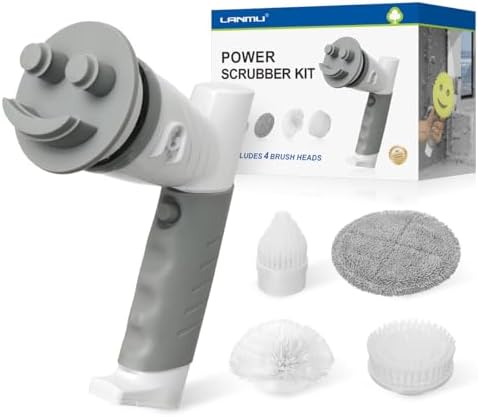 Fregadora Eléctrica LANMU con Esponja Compatible con Scrub Daddy/Mommy, Cepillo Inalámbrico con Mango Cómodo y 5 Cabezas Reemplazables para Limpiar - imagen 1