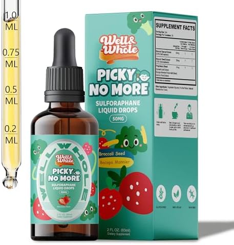 Suplemento Líquido de Verduras Pick No More para Niños con Sulforafano de Extracto de Brote de Brócoli – Nutrición Oculta para Niños Selectivos, - imagen 1