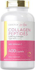 Carlyle Péptidos de Colágeno 6000mg | 400 Tabletas | con Vitamina C | Tipo 1 y 3 | Suplemento No Transgénico, Sin Gluten, Alimentado con Pasto - imagen 1