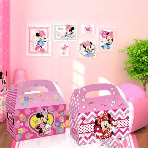 Trifoot 24 Piezas Cajas de Regalo con Lazo, Cajas de Caramelo de Fiesta de Cartoon con Asas, Suministros para Cumpleaños y Decoraciones (2 Estilos) - imagen 2