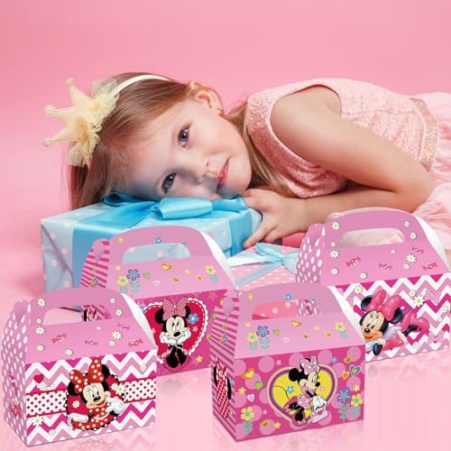 Trifoot 24 Piezas Cajas de Regalo con Lazo, Cajas de Caramelo de Fiesta de Cartoon con Asas, Suministros para Cumpleaños y Decoraciones (2 Estilos) - imagen 4