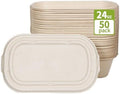 Contenedores desechables Wonmain de 50 piezas (24 oz) con tapa, aptos para microondas y congelador, compostables, ideales para ensaladas y bento. - imagen 1
