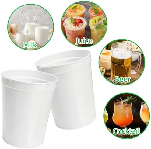 Paquete de 50 Vasos de Estadio Blancos Cididu, Vasos de Plástico Reutilizables de 16 Oz para Fiestas, Cumpleaños, Bodas, Baby Showers, Graduaciones y - imagen 4