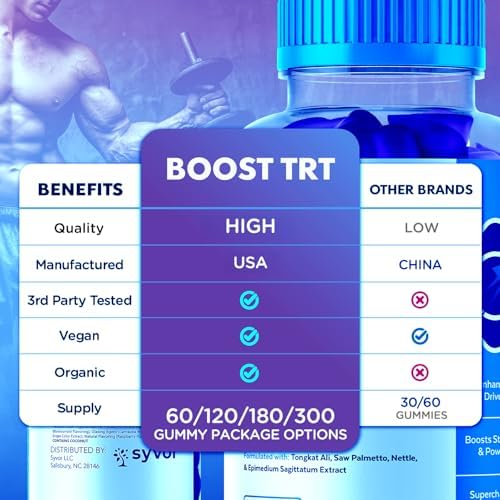 Paquete de 2 Boost TRT Gummies, Gummy Oficial de BoostTRT con Ingredientes Naturales, Fórmula Avanzada de Salud y Bienestar con Vitaminas Premium - imagen 3