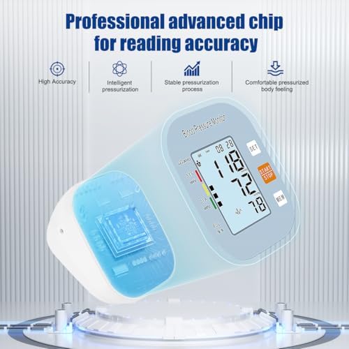 Monitores de Presión Arterial para Uso en Casa, Máquina Digital Automática para Brazo Superior con Manguito Ancho BSX583 (Azul Claro) - imagen 3