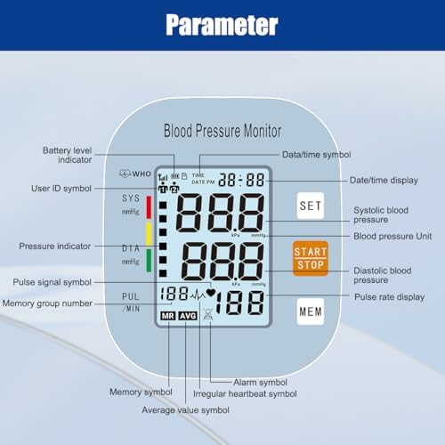 Monitores de Presión Arterial para Uso en Casa, Máquina Digital Automática para Brazo Superior con Manguito Ancho BSX583 (Azul Claro) - imagen 6