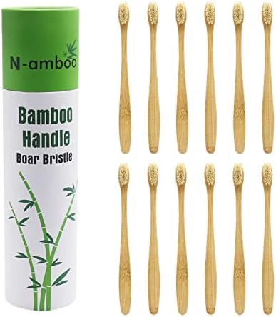 Cepillos de Dientes de Bambú N-amboo con Cerda de Jabalí, Ecológicos y Biodegradables, Paquete de 12 unidades - imagen 1