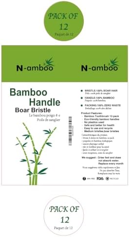 Cepillos de Dientes de Bambú N-amboo con Cerda de Jabalí, Ecológicos y Biodegradables, Paquete de 12 unidades - imagen 6