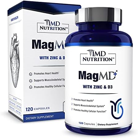 1MD Nutrition MagMD Plus - Magnesio con Zinc y D3 | Promueve la Salud del Corazón, Fortalece Huesos y Músculos, y Apoya el Sistema Inmunológico - 120 - imagen 1