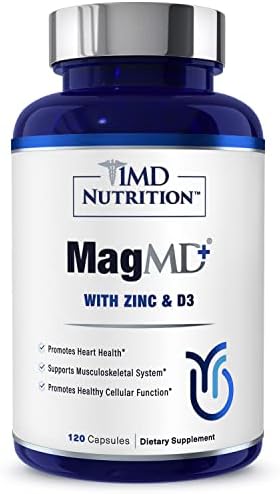 1MD Nutrition MagMD Plus - Magnesio con Zinc y D3 | Promueve la Salud del Corazón, Fortalece Huesos y Músculos, y Apoya el Sistema Inmunológico - 120 - imagen 6