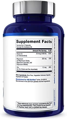 1MD Nutrition MagMD Plus - Magnesio con Zinc y D3 | Promueve la Salud del Corazón, Fortalece Huesos y Músculos, y Apoya el Sistema Inmunológico - 120 - imagen 7