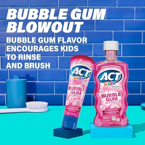 Enjuague Anticaries para Niños ACT con Sabor a Chicle, 18 Onzas (Paquete de 3) - imagen 3